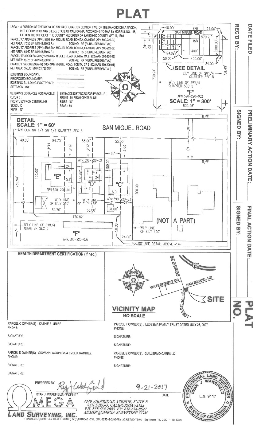 Lot Line Adjustments Omega Land Surveying Inc